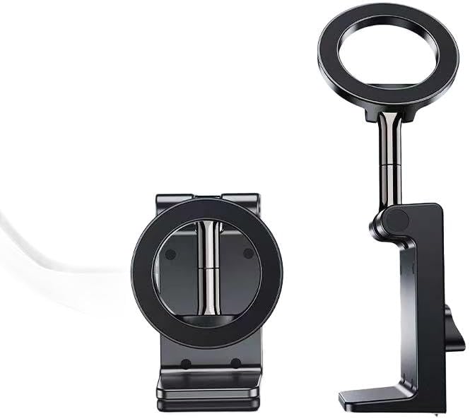 Premium Metal Magnetic Phone Holder - 360° Rotatable Foldable Travel Phone Stand for Airplane, Desk, Flight & Vacation Essentials