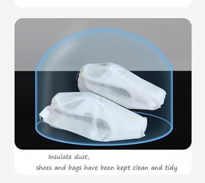 30 eco-friendly travel shoe bag storage bags, non-woven breathable dust-proof bag with rope, suitable for storing shoes and bags, isolate dust and keep shoes and bags clean and tidy. (9.8inX13.77in)