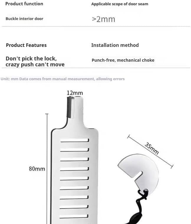 Door Stopper Hotel Portable Door Stopper Girls Safety – Top Door Anti-Wolf Blocking, Door Anti-Locking, Anti-Theft Home Alone Door Stopper