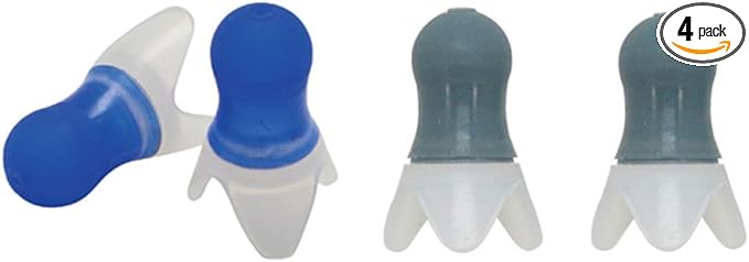 Pressure Reducing Ear Plugs Noise Reducing Earplugs Travel Accessory Silicone Hearing Protection Flight earplugs 2Pairs (Blue+Gray-Child)