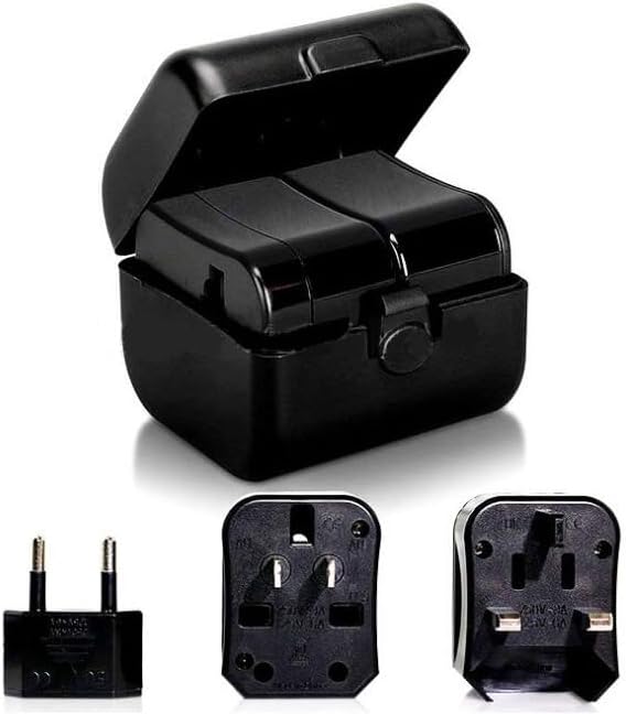 2 Pack Universal Travel Adapter Compact World Travel Adapter Kit All in One Charger Plug Converter with Carry Case for Power Strip Wall Outlet US AU UK CN France DE Europe China Australia Japan