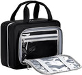 Travel Hanging Toiletry Bag for Women - Waterproof Cosmetic Organizer with Clear Window, Lightweight Bathroom Bags for Essentials, Makeup, Shampoo, Toiletries Black,Large