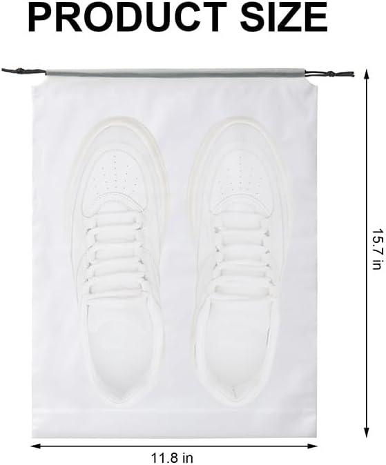 Shoe Bags for Travel, Waterproof Travel Clear Plastic Drawstring Bags, Storage Bags,2 Pcs 15.7" x 11.8" Large Packing Cubes for Storage, Travel Essentials, Men's and Women's (Clear)
