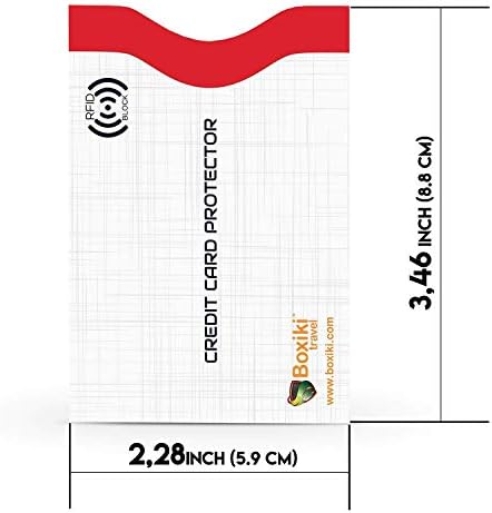 Boxiki Travel Set of 12 RFID Blocking Sleeves. Best way to Protect your Cards from Electronic Theft. Durable, Lightweight and Compact Design to fit in any Pocket or Purse. (White)