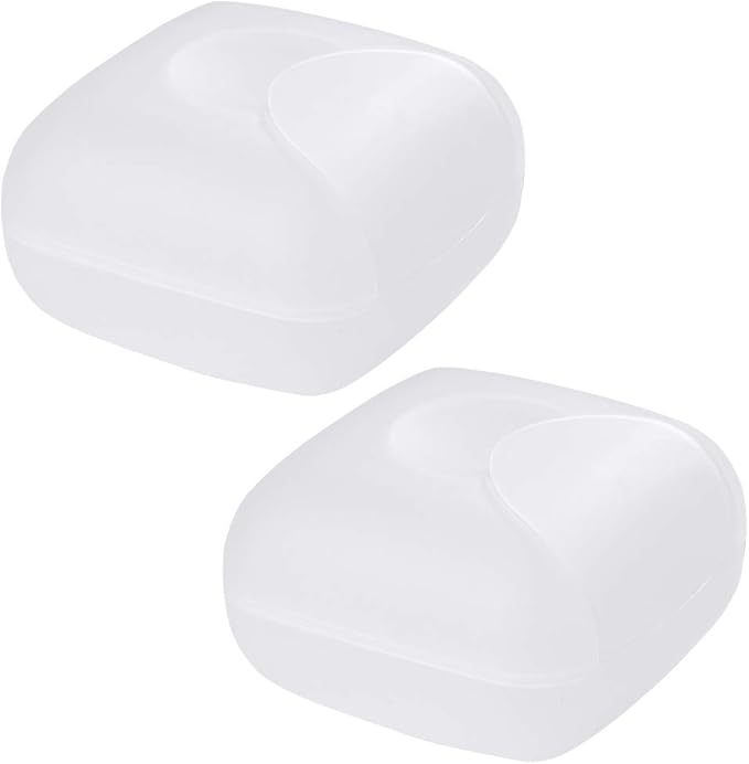 2 Pcs Small Size Plastic Soap Case Holder Container Box Home Outdoor Hiking Camping Travel,2.75 * 2.75 * 1.65 inch Clear