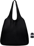 Nanobag Ultralight Heavy Duty Foldable Tote for Women & Men, Reusable Grocery & Travel Bag, Packable Collapsible Compact Market Essential (XL Black)
