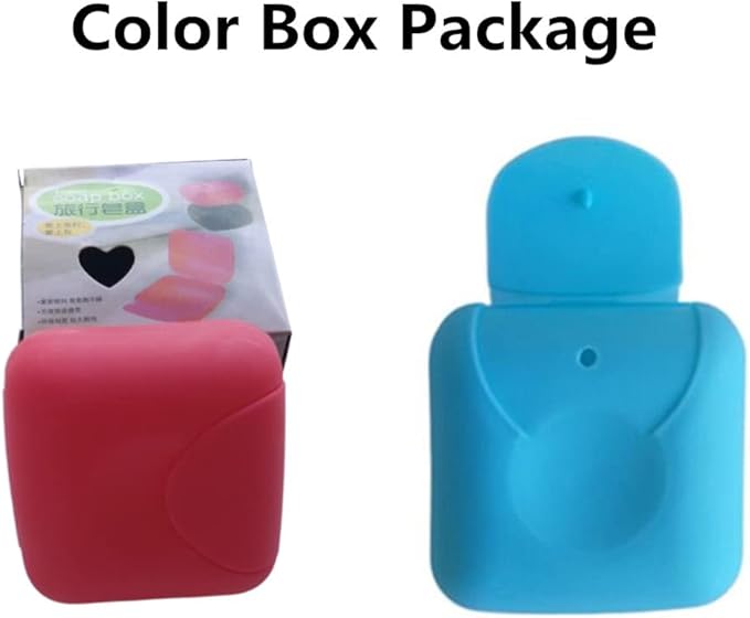 Portable Travel Soap Container Case Box Holder with Lid, Plastic Soap Dish Organizer for Bathroom Home Outdoor Hiking Camping (4 Pack)