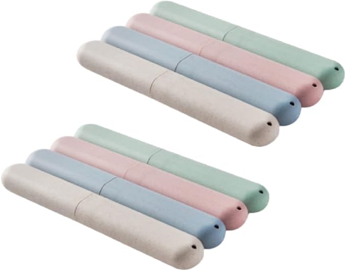 Portable Travel Toothbrush Storage Box,Toothbrush Case Suitable for Travel, Camping, School, Home and Business (8, Multicolor)