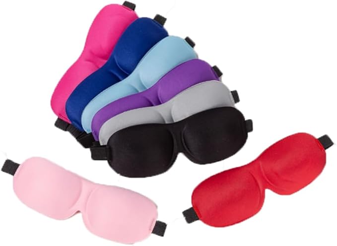 3D Sleep Eye Mask for Men & Women, 3 Pack Blackout Eye Mask for Travel & Airplane, No Nose Wing 3D Contoured Design, Soft Comfortable & Lightweight, Perfect for Side Sleepers & Deep Sleep