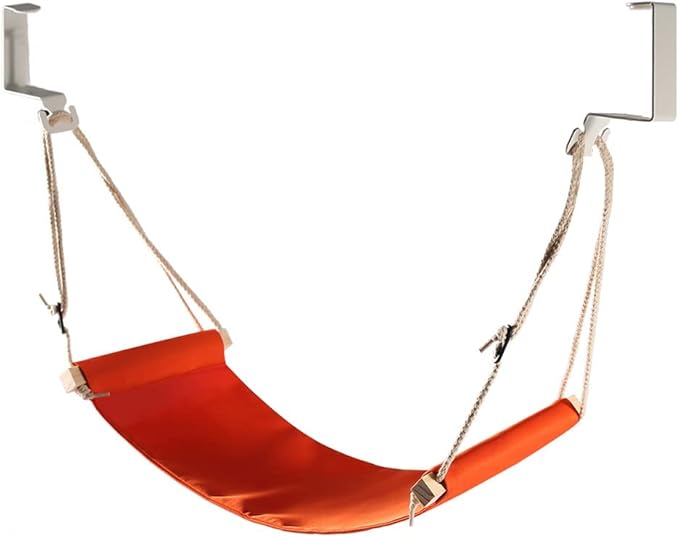 Airplane Foot Hammock for Plane Travel, Airplane Foot Rest with Extended Adjustment Strap Desk Hammock Folding for Travel Accessories