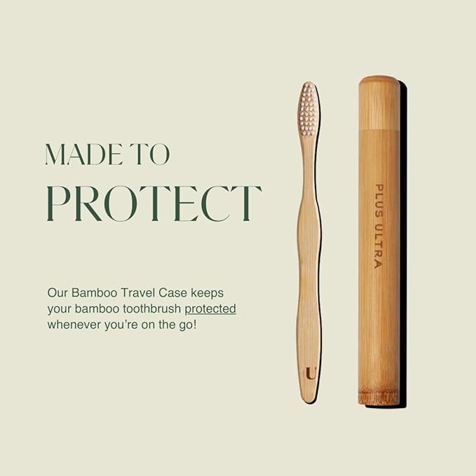 Plus Ultra Bamboo Travel Case for Adult Toothbrushes