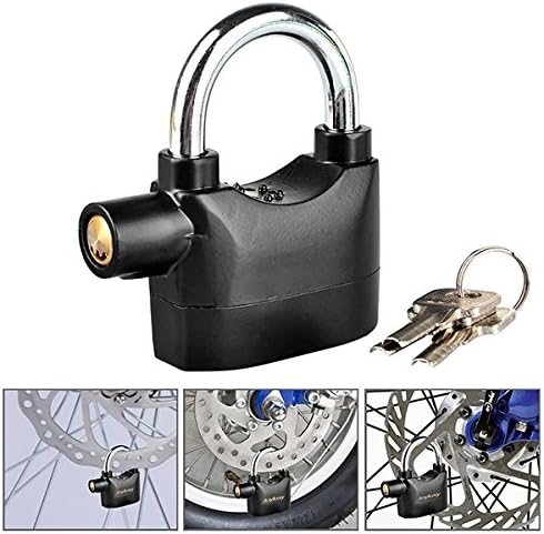 Alarm Lock 110dba Universal Security Alarm Lock System Anti-Theft for Door Motor Bicycle Padlock with 3 Keys (Black)