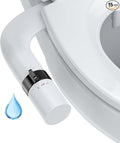 Toilet Bidet Attachment, Non-Electric Dual Nozzle (Feminine/Bidet Wash), Self-Cleaning Fresh Cold Water Sprayer Bidets for Toilets with Adjustable Water Pressure (Rotary Toggle, Black)