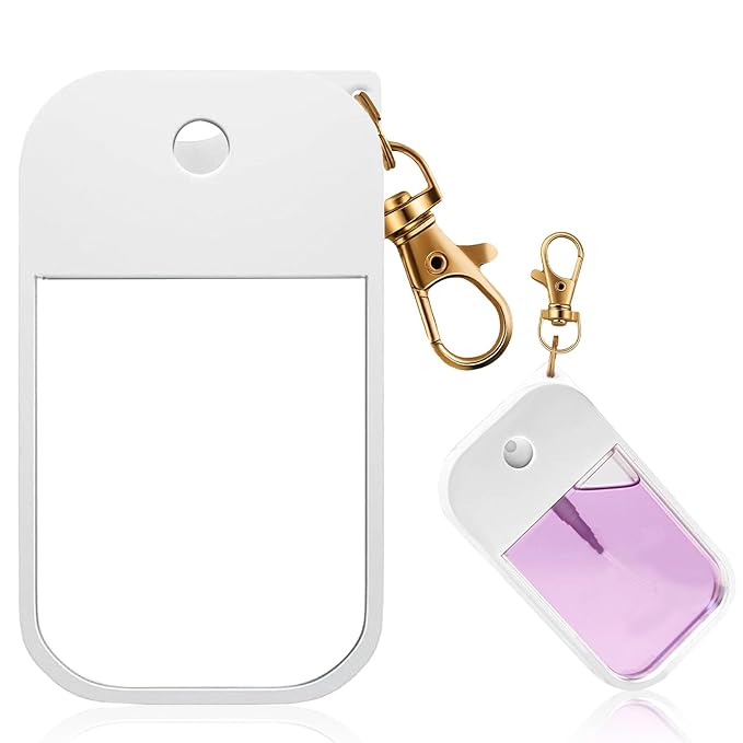 MEMOVAN Hand Sanitizer Spray Case Holder Compatible with Touchland Protective Silicone Case with Keyring Mist Hand Sanitizer Spray Accessory Travel Cover Sleeve Travel Size