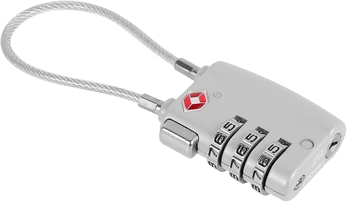 5 Pack TSA Locks for Luggage TSA Approved Luggage Locks 3 Digit Combination TSA Travel Locks Portable Cable Padlocks Zinc Alloy Body Suitcase Locks for Travel Bag Suitcase Backpack Lockers,Silver