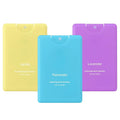 Set of 3 Power Mist Hydrating Hand Sanitizer Spray Bulk Travel Size Effective Hand Sanitizer 0.67 Fl. oz Compact Card Spray Bottle Lavender Vanilla Rainwater Scent for Friend Family Teacher