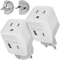 Ceptics European Travel Plug Adapter – Compact Type C & F Adapter with USB-C & A + USA Input – Safe Grounded Schuko Adapter – Travel Charger for France, Germany & More – CTU-9-9C-PK