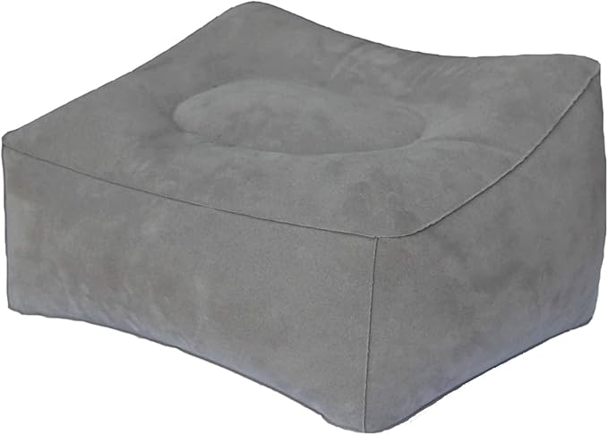 Inflatable Travel Pillow, Inflatable Travel Foot Rest Pillow, Leg Rest Pillow for Cars, Home, Office, Trains, Airplane, Grey