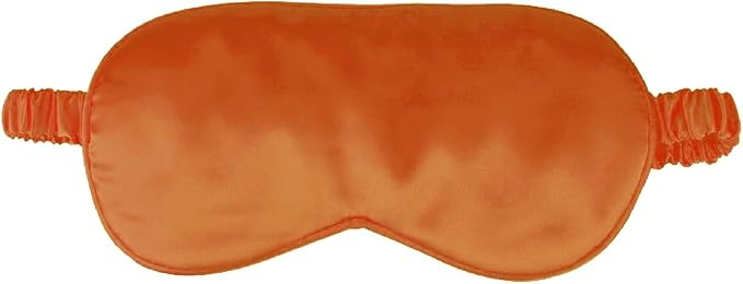 1 Pack Sleep Mask, Silk Eye Mask with Elastic Strap, Blindfold, Soft Silk Sleeping Mask for Girls, Women, Men (Orange)