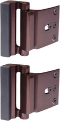 2 Pack Door Reinforcement Locks with 8 Screws, Home Security Childproof Night Lock Withstands 800 Lbs Brown