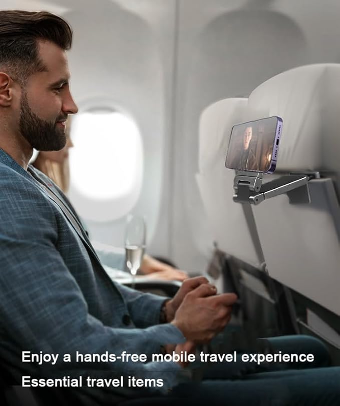 Universal Magnetic Airplane Phone Holder Multi-Directional 360° Rotation Phone Mount Flexible Rotation Travel Essentials Adjustable Phone Stand