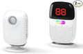 PILSAMAS Wireless Bed Alarms for Elderly Dementia Patients with Motion Sensor & Clip-On Caregiver Pager - Sensor ID Display, 1000ft Range, Room Exit & Fall Alert Devices for Elderly No Month Fee