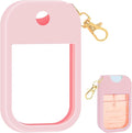 Hand Sanitizer Spray Case Compatible with Touchland, Silicone Hand Sanitizer Case Holder with Keychain for Power Mist and Glow Mist 1 fl oz,(Pink)