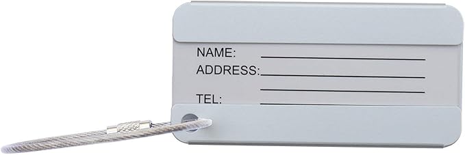 AOUTACC 8 Pack Aluminium Metal Travel Luggage Tags Suitcase Card Holder Baggage Name Address ID Bag Label with Key Ring