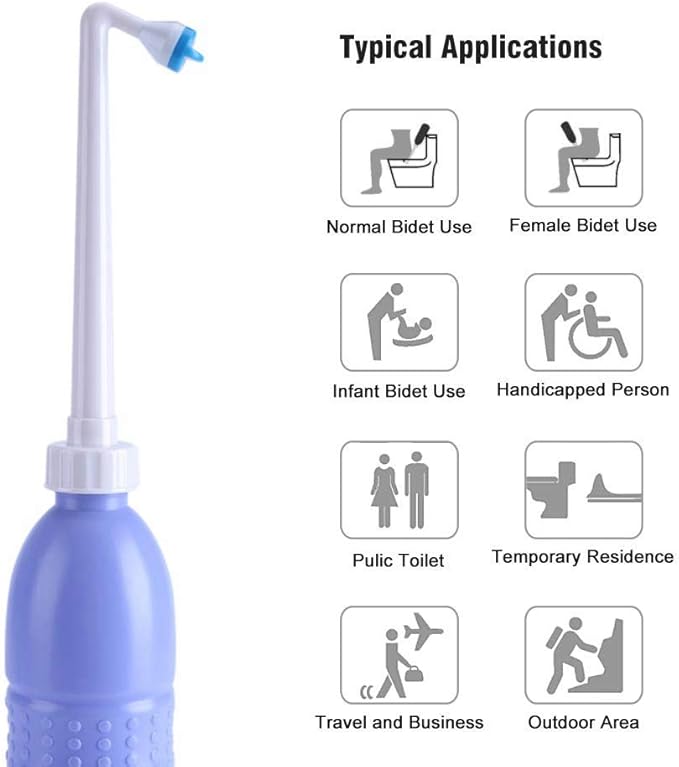 Portable Handheld Personal Bidet, On-The- Personal Hygiene Care, Travel Bidet with 620ML Water Capacity for Personal Cleansing Use
