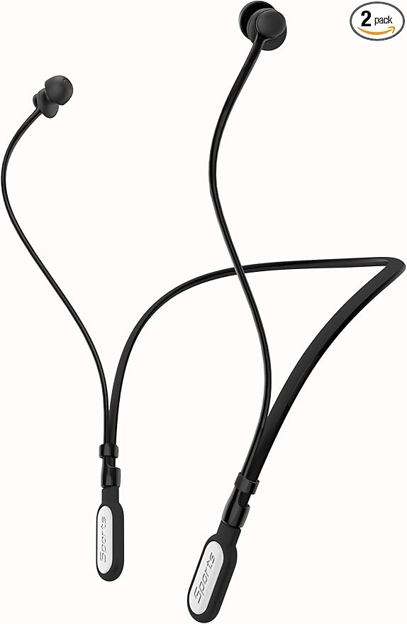 HALLEAST Earplugs for Concert, Noise Reduction, Hearing Protection, with Removable Ear Plug Lanyard, Safety Connector Cord Strap Neckband – SNR 26dB, NRR 14dB, Black Plug + White Tip