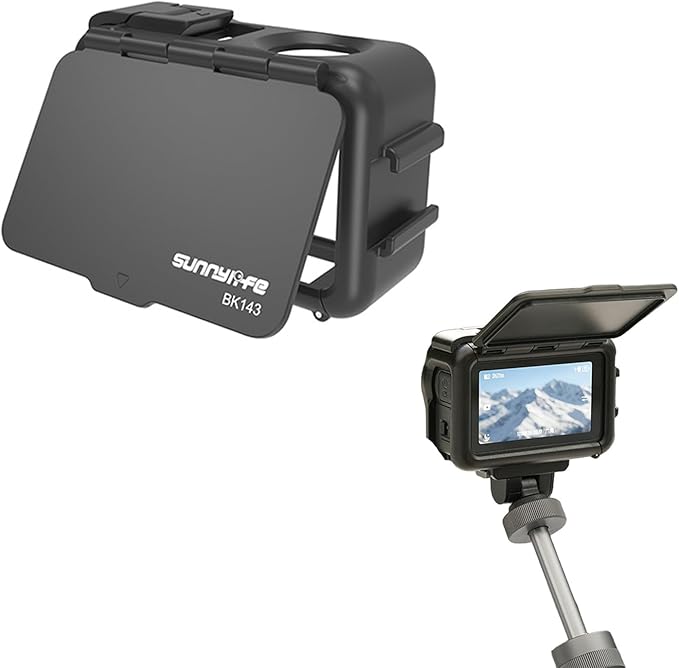 Action 6 Camera Cage Frame with Sun Hood, Protective Frame Housing Case with Detachable Screen Protective Sunshade for DJI OSMO Action 6 Accessories