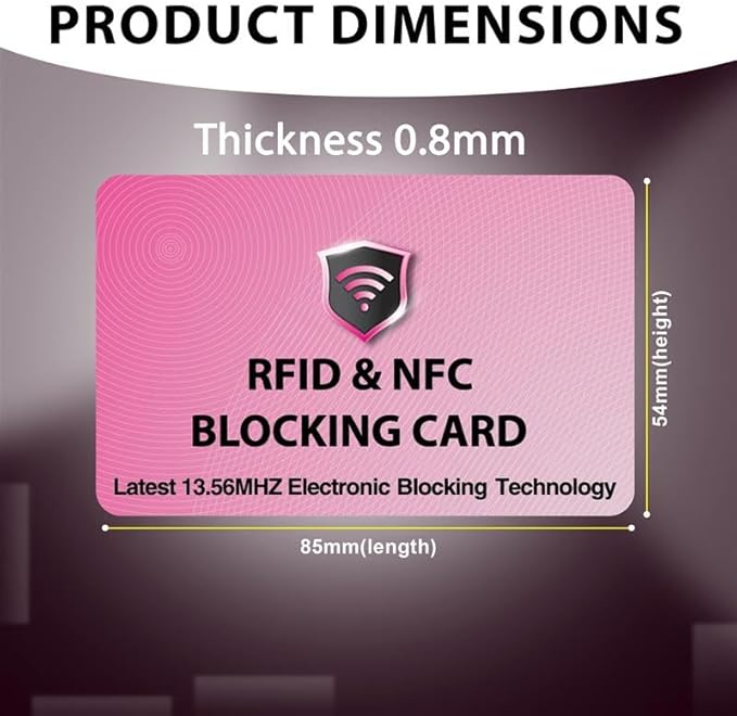 SaiTech IT 10 Pack RFID Blocking Card, Protect Your Entire Wallet, Purse, and Cards from NFC Contactless Theft Wallet for Men & Women - Pink