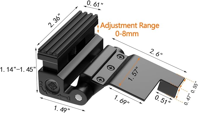 INIRET 2 Packs Black Adjustable Heavy Duty Zinc Alloy Portable Door Lock,Security Device for Enhanced Safety,for Home,Hotels,Travel,Apartments Prevents Unauthorized Entry,No Drill