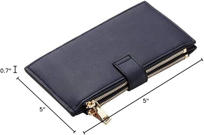 Travelambo Leather Wallets for Women Slim RFID Blocking Bifold Credit Card Holder Wallet