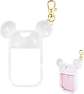 TERPINK Silicone Case Compatible with Touchland Hand Sanitizer Spray 1 fl oz, Mouse Design Protective Case with Keychain, Hand Sanitizer Spray Accessory 1 Pack (Glitter Sequin White)