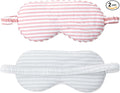 HBHLFZ Sleep Mask 2 Pack - Bamboo Viscose Fiber Sleeping Eye Mask - with Elastic Band/Headband - Comfort Sleeping Shade - for Nighttime Sleeping, Traveling & Napping（Light Pink，Silver）