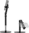 NEEWER Basics Cell Phone Stand for Desk, Adjustable Phone Holder Clamp with Weighted Metal Base, Office Table Phone Mount Compatible with iPhone 16 15 Pro Max Plus Samsung for Video Recording, ST006