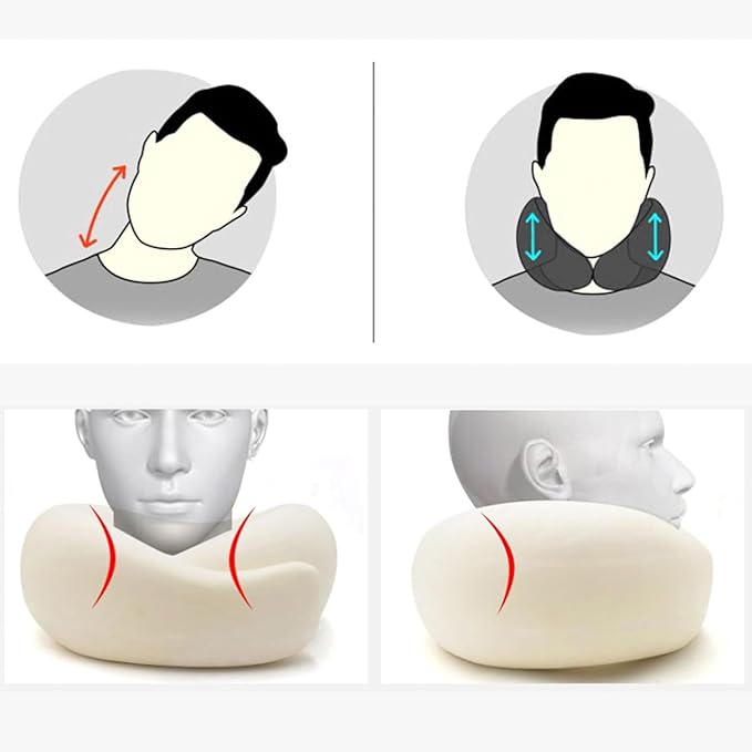Travel Neck Pillows for Airplanes 2026 New Travel Pillow Neck Travel Pillow Memory Foam Airplane Pillow for Offices and Cars(Dark Grey)