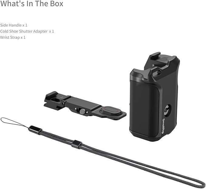 SmallRig Handle for DJI Osmo Action 6, Street Photography Side Grip with Shutter Button & Cold Shoe, Compatible with SmallRig Action 6 Cage 5887/5888, Wrist Strap Included for Street Photography-6259