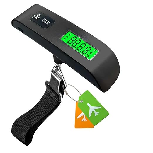 Luggage Scale, Portable Luggage Weight Scale with 2 Luggage Tags, LCD Weight Display and 4 Unit Switching Functions, 110lb Luggage Scale Travel Digital for Luggage, Travel,Backpacks, Handbags(Black)