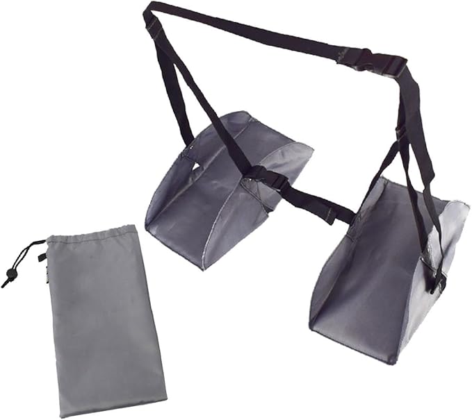 Airplane Footrest Hammock with Storage Bag - Adjustable Foot Heel Rest for Travel & Office (25cm/9.8 inch)