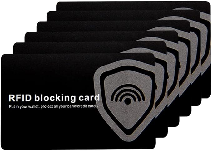 6 Pack RFID Blocking Card, NFC Contactless Credit Card Protector Safe Wallet Shield Bank Card Blocker