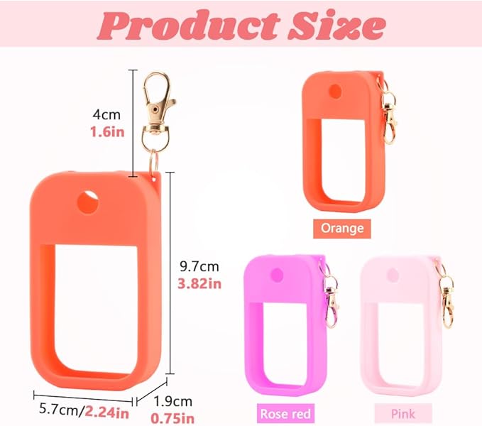 Hand Sanitizer Spray Accessory, Compatible with Touchland Power Mist/Glow Mist 1oz bottles, Silicone Case with Keychain and Storage Box
