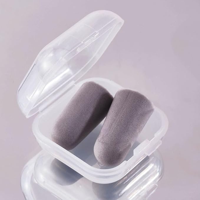 10 Pairs Gray Reusable Ear Plugs, 32dB NRR Noise Reduction, Washable Slow-Rebound Foam Earplugs for Sleeping, Snoring, Work, Concerts, Travel