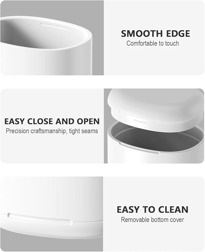 FERYES Travel Toothbrush Holder – 3-in-1 Portable Organizer with Draining Lid & Mouthwash Cup (White)