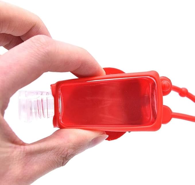 Red Strawberry Empty Travel Bottle Hand Sanitizer,Cartoon Hangable w Cover Silicone Refillable Bottle Cosmetic Container for Hand Soap Holder Refillable Cosmetic Containers Pump Dispensers