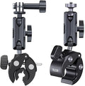 TELESIN Camera Clamp Mount Bike Motorcycle Handlebar Mounts Accessories, 360 Ball Joint Tube Roll Bar Holder Clip for DJI Osmo Pocket 4/DJI Osmo Action 6/Action 5 4 Pro/Hero 13 12 11 10 9/Insta 360 X5