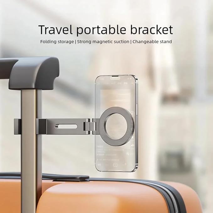 Universal Magnetic Phone Holder Travel Essential Flexible Rotation Hands-Free Airplane Phone Mount for Smartphone Easy Install Easy to Use Silver