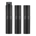 LISAPACK 8ML Atomizer Perfume Spray Bottle for Travel (3 PCS) Empty Cologne Dispenser, Portable Sprayer Travel Essentials for Men and Women (Black)