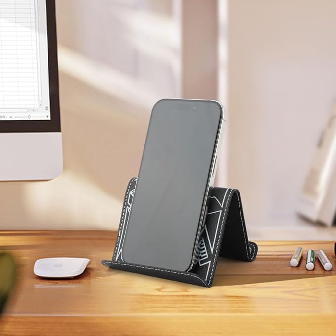Airplane Phone Holder, Flexible Tablet Holder Plane Travel Essentials, Flex Flap Phone Stand for Flying Desk Treadmill Hotel Smartphone Mobile Devices (Black)